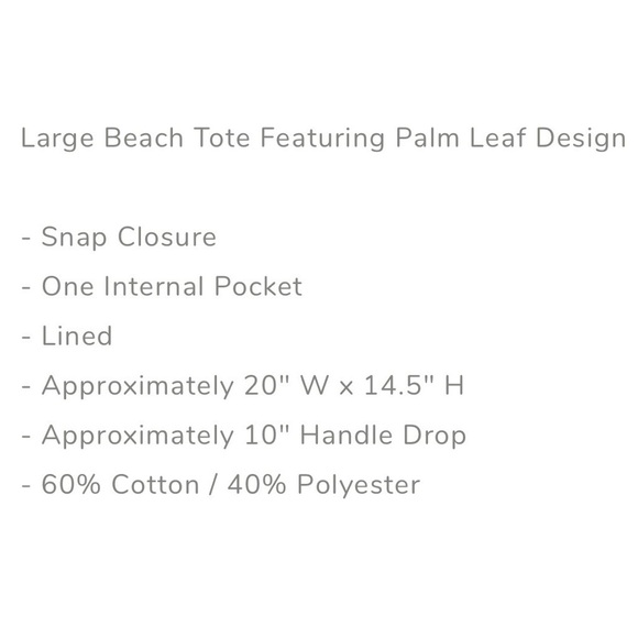 Palm Leaf Large Beach Tote bag foliage - Picture 5 of 7